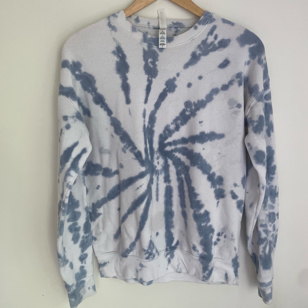 Bella Canvas Blue Tie Dye Crew Neck